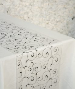 Black Swirl Organza