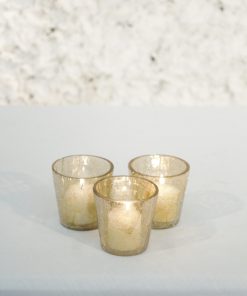 Gold Crackle Votive Holder