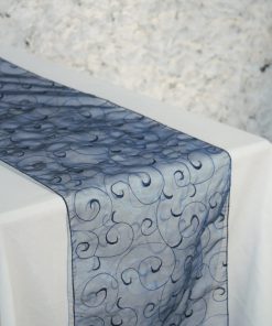 Navy Swirl Organza
