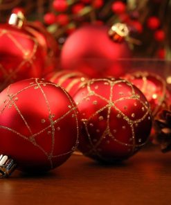 Dozen Assorted Red Ornaments