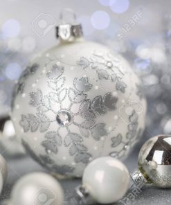 Dozen Assorted Silver Ornaments