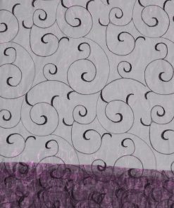Swirl Organza Aubergine Overlay